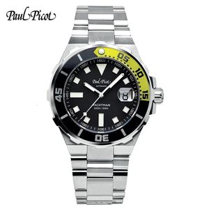 Watch Bands Paul Picot Luxury Men's Watches Stainless Steel Band Fashion Waterproof Quartz Watch For Man Calendar Male Clock Reloj Hombre 231115