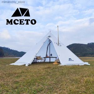 Палатки и укрытия 2023 Модернизированная палатка-пирамида высотой 5 м с дымоходом и снежной юбкой Типи Типи Укрытие для палатки на открытом воздухе для кемпинга на 5-8 человек Q231117