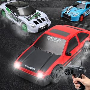 Transformation Toys Robots 24g Drift RC CAR 4WD RC Toy Remote Control GTR Model AE86 Vehicle Racing for Children Christmas Y231114