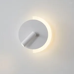 Vägglampa 2023 Bedside Black White LED Spot Light For Bedroom Living Room Sconce Aisle Corridor Stair