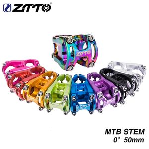 Bike grupları ZTTO MTB Power 50mm STEM 31.8mm Yüksek Mukavemetli CNC 0 Derece Yükseliş Enduro XC AM FR MOUNE YOL BİSİKASI PARÇALAR 231115