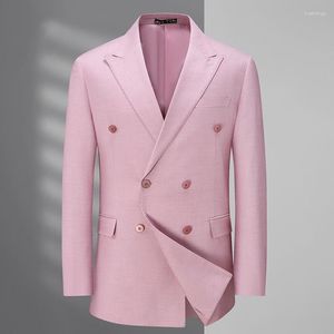 Erkekler takım elbise varış bahar sonbahar çift göğüslü yaka yaka dokusu kumaş kristal kabuk düğmesi iş rahat takım elbise artı xl-7xl