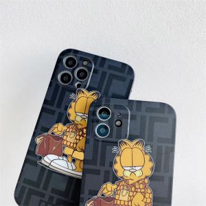 Custodie per cellulari Garfield adorabili per 12 12pro12promax 11 11promax X Xs Xr Xsmax Designer di lusso Phonecase per 7 8 7p 8p Custodie per telefoni di marca