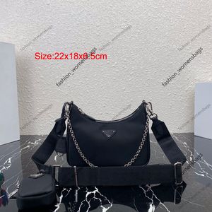 3a nylonpåse designer kvinna crossbody axel tote handväska saffiano läder mode messenger hobo väskor kombination handväskor 2 st handväska hög kvalitet