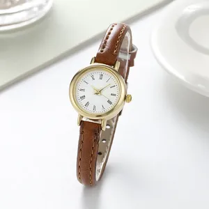 Relógios de pulso casual simples microwatch com escala romana cinto quartzo estudante relógio