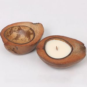 Portacandele Ciotola di incenso naturale fatto a mano con guscio di noce di cocco Decorazione fai da te