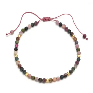 Braccialetti con ciondoli 3MM perline di tormalina braccialetto intrecciato fai da te tessuto fatto a mano in pietra naturale Boho Yoga donna uomo gioielli di moda