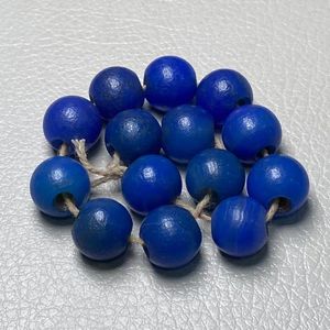 Pedras preciosas soltas 14mm, pedra preciosa natural, azul, contas de ágata antiga para fazer jóias, pulseira de corda diy, colar com contas, acessórios