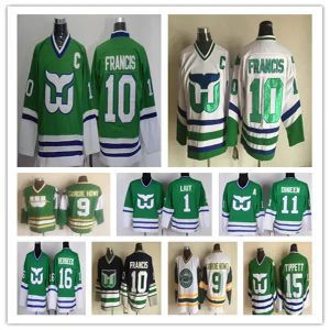 Özel Hartford'''''''''''Men Retro Jersey Hokey 9 Gordie Howe 10 Ron Francis Ray Ferraro 5 Ulf Samuelsson Pat Verbeek Kevin Dineen 1 Mike