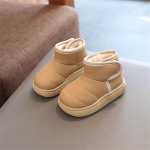 Children's shoes snow boots solid color baby toddler shoes winter boys cotton shoes Korean girls plus velvet booties