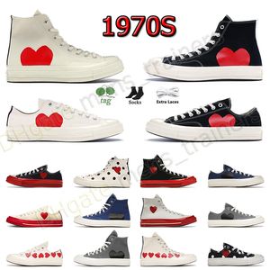 2023 Designer 1970-tal Canvas Casual Shoes Heart Print All Star Classic Mens Women Chucks Play Polka Dot Black High Low Trainers Sports Lovers Platform Sneakers 35-44