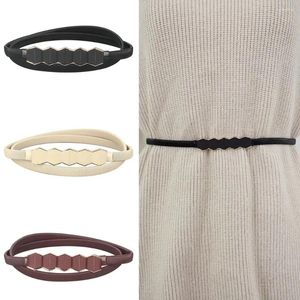 Belts Women Casual Ladies Belly Waist Band Thin Skinny Waistband Geometric Metal Elastic Belt Dress Cummerbands