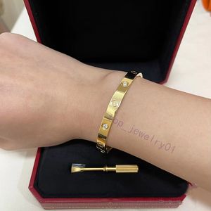 Bransoletka Besigner luksusowa biżuteria marka Bransle Bangle 18K Gold Titan Stal Diamond dla kobiet srebrne klasyczne bransoletki prezenty imprezowe bransoletki