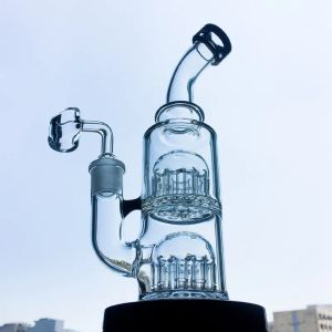 Thick Glass Bong Hookahs 12 Arms Tree Percolator Perc Oil Rigs Double Dab Rig 14mm Female Male Joint Water Pipes LL
