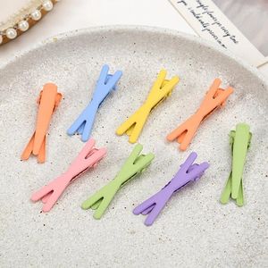 Hair Accessories 10pcs Korean Style Candy Color Metal Paint Clip Duckbill Fringe Hairpin Diy Hairdress Wholesale