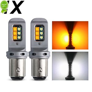 Ny 1st 1157 P21/5W BAY15D T20 7443 W21/5W T25 3157 P27/7W DRL VIT TURN SIGNAL LIGHTS AMBER GULT Två färger 1800LM 12V