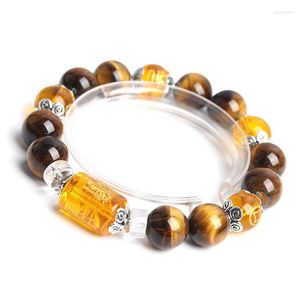 Bracelets de charme O deus da riqueza Eyes Tigys Stone Bulles Bangles Jóias Pulseira de casal de energia da sorte para mulheres ou homens