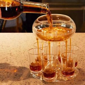 Bar Tools Accessories 6 S Glass Dispenser with Holder Alcohol Drink Decanter Whisky Separator Cup Set for Party Supplie 231114