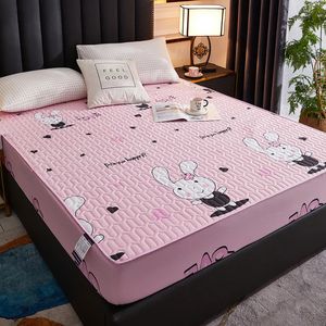 Madrass Pad Waterproof Cover Cartoon Mitted Sheet For Home Bedroom Bed Protector Families With Pets Children 90x200 180x200 231115