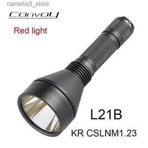 Camping Lantern Convoy L21B KR CSLNM1.23 Led Red light 12 Groups High Powerful 21700 Flash Torch Light Long Range Lantern Camping Lamp Hunting Q231116