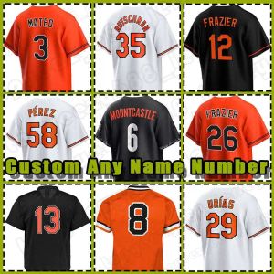 8 Maglia da baseball Cal Ripken Jr 6 Ryan Mountcastle Jorge Mateo Orioles Kyle Bradish Adley Rutschman Baltimores Cedric Mullins Ramon Urias Cionel Perez Adam Frazier