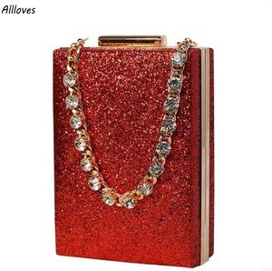 Torba kobiety metalowe pudełko błyszczące diamenty Torebka wieczorna torebka top bling mody ladys imprezowe torby torebki cl2930 s