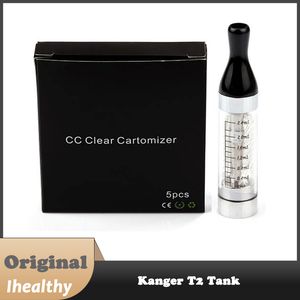 Kanger T2 Tank Clearomizer 2.4ml eGo Thread Cabeça de bobina substituível transparente