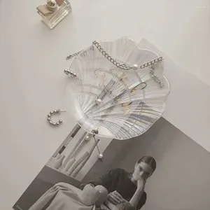 Biżuteria woreczki kształt skorupy płyty szklane szklane kolczyki w stylu nordyckim taca