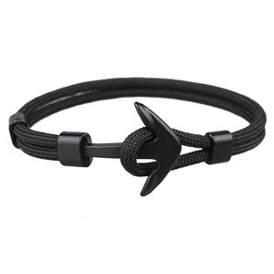 Fresco Paracord Anchor Charm intrecciato Braccialetti Paracord Bangles per donne Regali da uomo