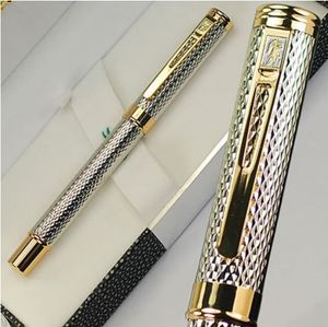 High PenS NiB Stationery M Tillhandahåller Office Metal Fountain Brand Silver Gift Crocodile Writing Business Quality Ink Pen SQDNQ