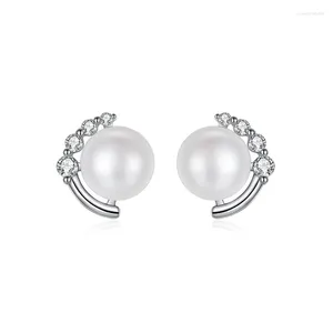 Studörhängen yangfx silverfärg japansk och koreansk utgåva imitation naturlig pärlskal pärla öron studs temperament kvinnliga smycken