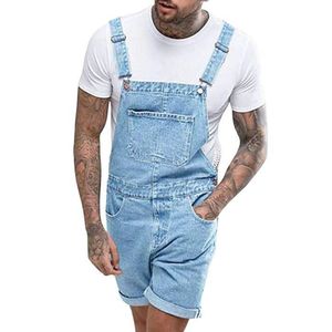 Men's Pants Denim Vintage Overalls Fashion Casual Short Jeans 2023 Summer Clothing Streetwear Jumpsuits Large Size Loose Tourism 230414