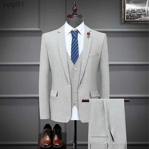 Giacche da uomo 2023 New Fashion Abiti da sposo da sposa / Casual da uomo Business 3 pezzi Set Giacca Cappotto Pantaloni Blazer Pantaloni Gilet GiletL231115