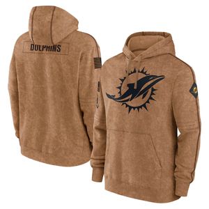 Miami''Dolphins''men Women Youth Hoodie Salute to Service Club Pullover T -Shirts Sweatshirts Football - Brown