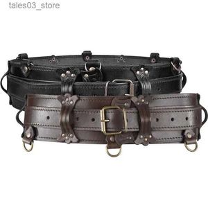 Gürtel Mittelalterlicher Festivalgürtel Breiter Ledergürtel Steampunk Gothic Taillenschutz Larp Keltischer Ritter Cosplay Bund für Männer Frauen Q231115