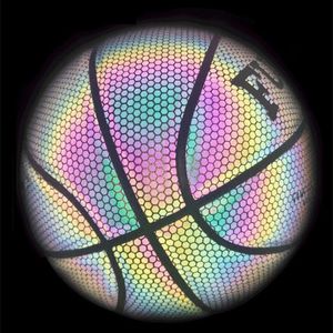 PU basketbol satan toplar yansıtıcı top parıltı basketbol boyutu 7 boyut 5 açık kapalı top parlayan aydınlık sepetbol hediyesi 231114