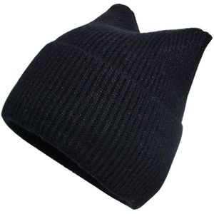 Women Girls Cute Cat Ear Beanie Hat Winter Warm Beanie Wool Knit Hat Thermal Skull Cap Crochet Hat Devil Horn Hat