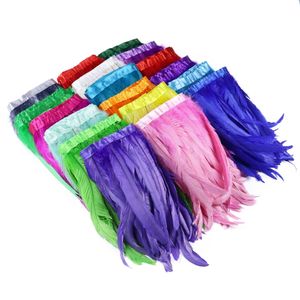 Other Event Party Supplies 1 Meter Rooster Tail Trim 10-12inch Chicken Feahter Ribbon Wedding Party Decoration Dress Sewing Accessory Crafts Feathers 231114