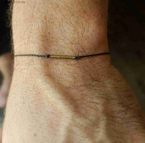 Chain Bronze Tube Armband för mäns armband med fjädercharm L231115