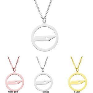 Pendant Necklaces Jewelry Stainless Steel US Map Necklace Tennessee Factory Direct Supply Female JewelryPendant