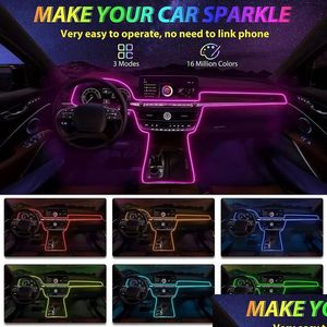 Luzes decorativas tiras de led 1m/2m//5m lâmpada interior do carro el fiação tira de néon para diy luz ambiente flexível usb festa atmosfera dr dhtho