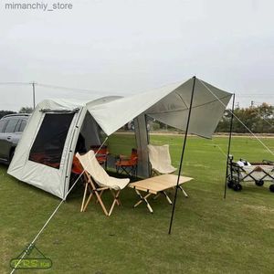 Araba gövdesi için çadırlar ve barınaklar yağmur geçirmez SUV otomatik arka çadır 5-6 Kendi Kendine Sürüş Turu Barbekü Kampı Güneş Tonu Çadır Q231117