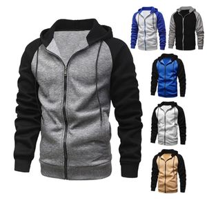 Herren Hoodies Sweatshirts Kapuzenpullover Lange Ärmel Lose Freizeitjacke Reißverschlusshemd Kontrast Mode Hip Hop Streetwear Warm Herbst Winter 231114