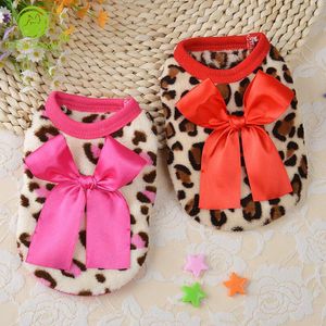 Abbigliamento per cani Taglie forti Abbigliamento caldo per animali domestici di qualità per cani di piccola taglia Gilet morbido corallo Cappotto leopardato per cuccioli Accessori per costumi chihuahua