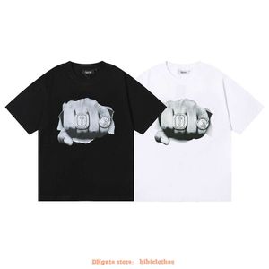 Tasarımcı Moda Giyim Tshirt Lüks Erkekler Sıradan Tees Trapstar London Ring Yumruk Çift Çift İplik Saf Pamuk Kısa Kollu T-Shirt Erkek Kadın