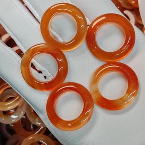 Cluster Rings 10pcs/lot Natural Agate Ring Pendant Safe Buckle Jade Chalcedony Right To The Inner Diameter 15mm Men's And Women's Models