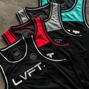 Topy z czołgami męskimi Mesh Patchwork Gym trening Fitness Sleveve Bez rękawów Stringer S Kulturystyka Kamizelki sportowe Kamizelka mięśni Singlet 230414