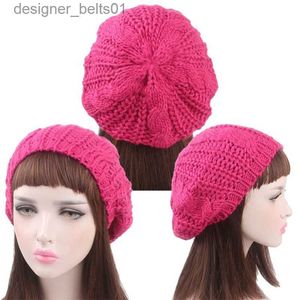 Beralar Moda Lady Girl Twisted Kenevir Çiçek Bere Kadınlar Sıcak Örgü Beanie Hat Çok renkli Kış El Yapımı Örgü Kablo Kapı YD010L231115