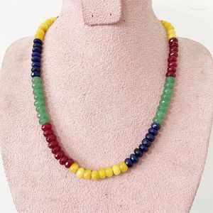 Pendants Faceted Natural Emerald Ruby Sapphire 5 8mm Bead Women Luxury Necklace Gemstone Varnish Preciosas Jade Stone Yoga Jewelry Female