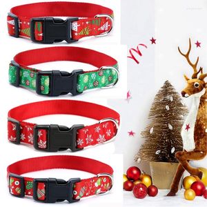 Dog Collars Christmas Collar Adjustable XMAS Printed Boy Girl Nylon Necklace Puppy Gift Small Chihuahua